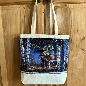 BRAND NEW BUCK AND DOE DEER TOTE BAG, SCHOOL BAG